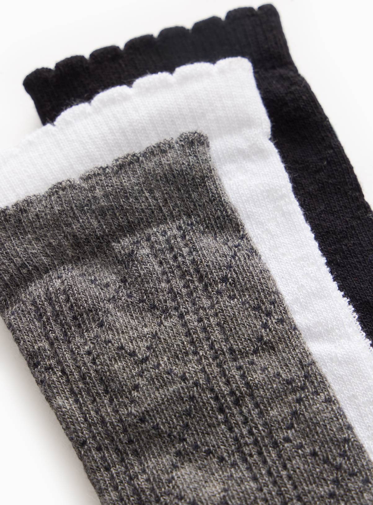 Mono Pointelle Knee High Socks 3 Pack 6-8.5 - Image 2